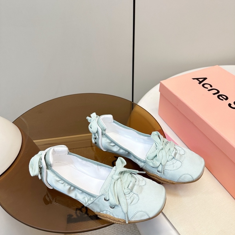 Acne Studios Women’s Mint Green Lace-Up Ballet Flat - Picture 2 of 8